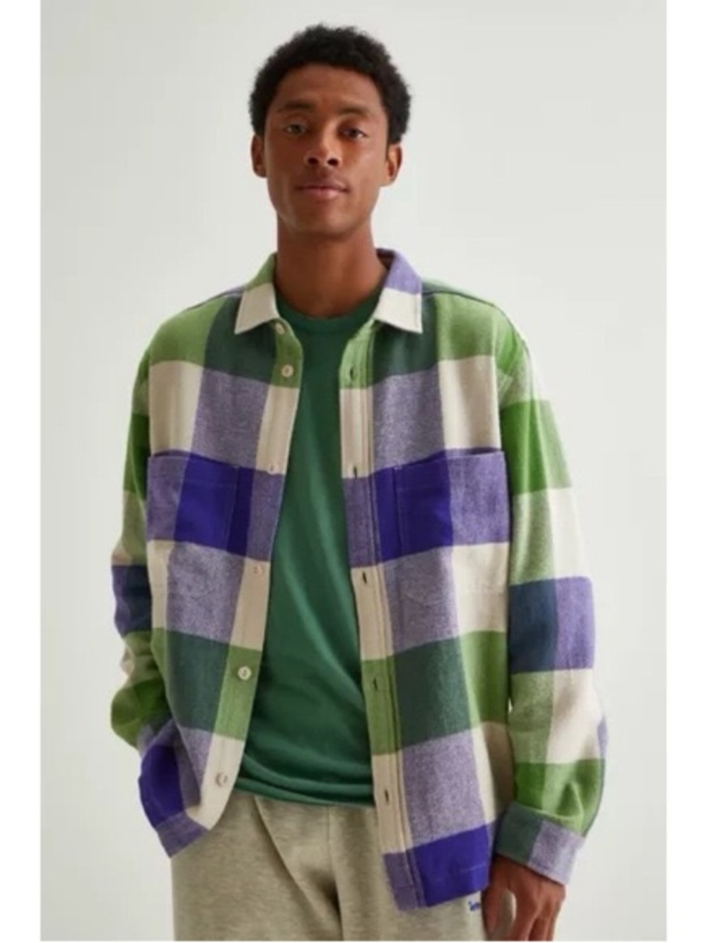 BDG urban outfitters Buffalo Big Mac purple green plaid flannel shirt